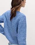 Cotton Blend Textured Knitted Jacket