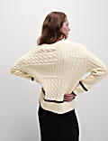 Cable Knit Tipped Detail Relaxed Jumper