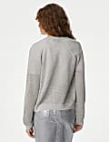 Metallic Textured Bomber Cardigan