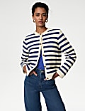 Cotton Rich Striped Cardigan