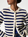 Cotton Rich Striped Cardigan