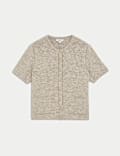 Textured Button Front Cardigan