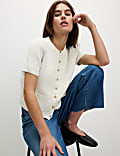 Textured Button Front Cardigan