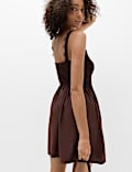 Textured Lace Detail Mini Knitted Dress