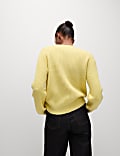Cable Knit Crew Neck Jumper with Wool
