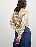 Animal Print Ribbed Relaxed Jumper with Wool