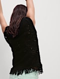 Pure Cotton Textured Slim Fit Knitted Top