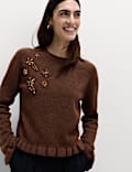 Gem Embellished Jumper with Wool