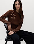 Gem Embellished Jumper with Wool