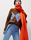 Jumper Kerah Bundar Argyle dengan Wol