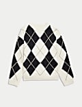 Lametta-Pullover mit Rautenmuster