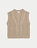 Gilet de costume coupe slim en maille de coton à motif texturé