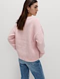 Gerippter Relaxed Fit Pullover mit Alpaka