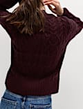 Wool Blend Textured Crew Neck Jumper
