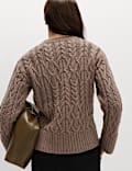 Wool Blend Textured Crew Neck Jumper
