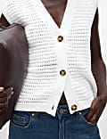 Cotton Rich Textured Knitted Waistcoat