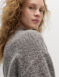 Wool Blend Textured Funnel Neck Jumper