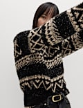 Bouclé Fair Isle Crew Neck Jumper