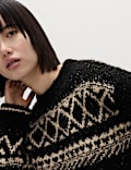Bouclé Fair Isle Crew Neck Jumper