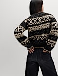 Bouclé Fair Isle Crew Neck Jumper