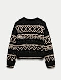Bouclé Fair Isle Crew Neck Jumper