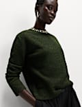 Embellished Relaxed Jumper with Wool
