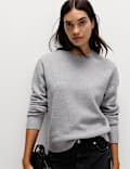Gem Detail Crew Neck Jumper with Wool