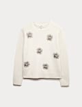 Gem Detail Embellished Jumper with Wool