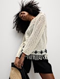 Cotton Rich Textured Fitted Jumper