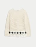 Cotton Rich Textured Fitted Jumper