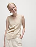 Metallic V-Neck Knitted Waistcoat