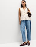 Cotton Blend Broderie Waistcoat