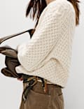 Pull en maille torsadée avec coton