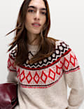Boucle Fair Isle Relaxed Jumper With Wool
