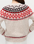Boucle Fair Isle Relaxed Jumper With Wool