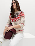 Boucle Fair Isle Relaxed Jumper With Wool
