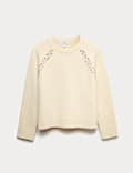 Boucle Embellished Jumper With Wool