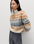 Striped Crew Neck Relaxed Jumper with Wool
