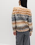 Striped Crew Neck Relaxed Jumper with Wool