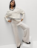 Tipped Cable Knit Jumper with Wool