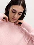 Textured Crew Neck Jumper with Wool