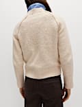 Textured Crew Neck Jumper with Wool