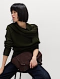 Pullover mit Rundhalsausschnitt, Strukturmuster und Wollanteil