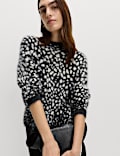 Animal Print Crew Neck Relaxed Jumper