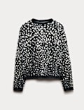 Animal Print Crew Neck Relaxed Jumper