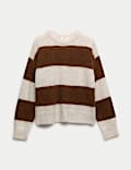 Alpaca Blend Striped Textured Relaxed Jumper