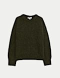 Pull coupe décontractée en alpaga mélangé texturé
