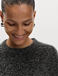 Strickoberteil aus gebürstetem Alpakamischgewebe