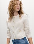 Alpaca Blend Button Front Cropped Cardigan