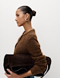 Alpaca Blend Button Front Cropped Cardigan